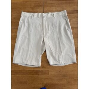 Peter Millar  Men's Golf Shorts Size 36 Cream Stretch 10" Inseam